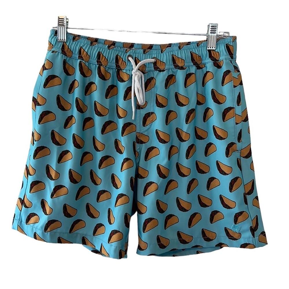 Lucky Brand Saturday Stretch Polyester Blend Blue Taco Swim Trunks